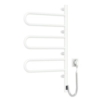 Elektrische draaibare handdoekdroger met thermostaat FOUETTE 185W/230V 81,8 cm IP44 wit