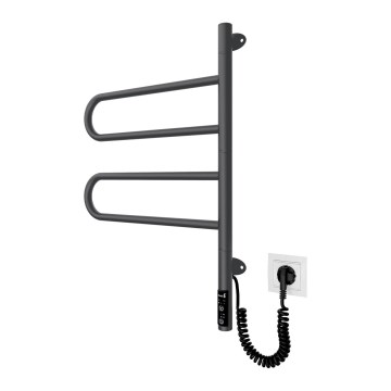 Elektrische draaibare handdoekdroger TRISTAR 75 W/230 V 60 x 44,5 cm IP44 roestvrij staal/zwart