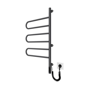 Elektrische draaibare handdoekdroger TRISTAR 80W/230V 80x44,5 cm IP44 roestvrij staal/zwart