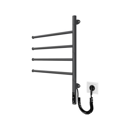 Elektrische draaibare handdoekdroger VEER 50W/230V 62,5x44,5 cm roestvrij staal/zwart