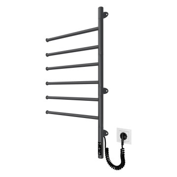 Elektrische draaibare handdoekdroger VEER 80W/230V 82,5x44,5 cm roestvrij staal/zwart
