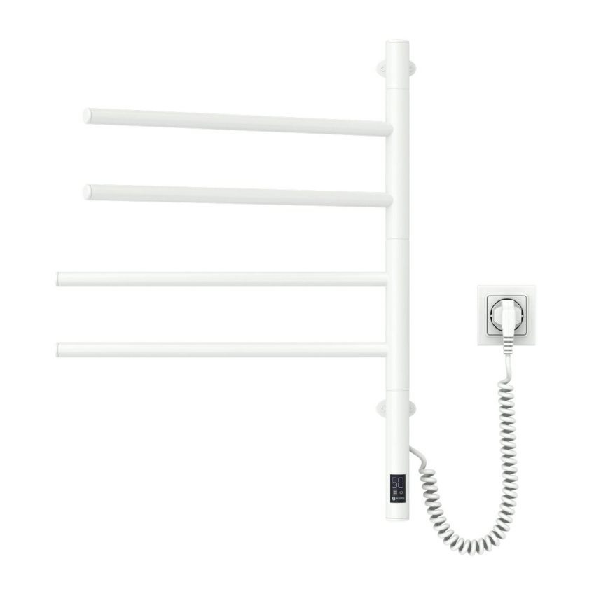 Elektrische draaibare handdoekdroger met thermostaat ARABESQUE 150W/230V 64,6 cm IP44 wit