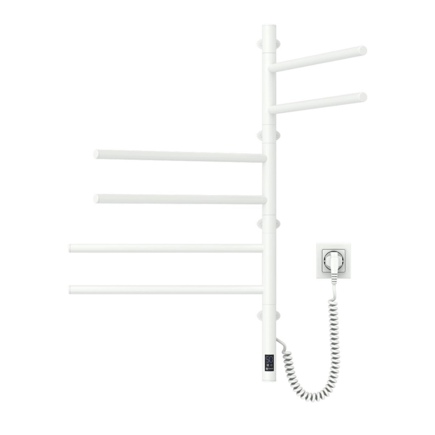 Elektrische draaibare handdoekdroger met thermostaat ARABESQUE 196W/230V 81,8 cm IP44 wit