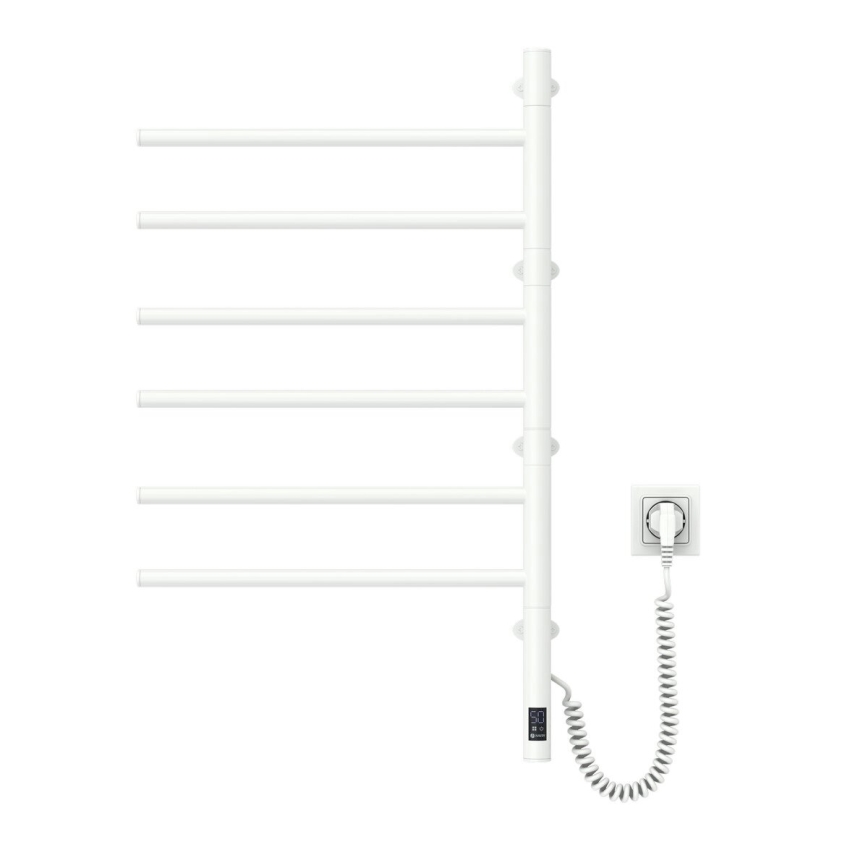Elektrische draaibare handdoekdroger met thermostaat ARABESQUE 196W/230V 81,8 cm IP44 wit