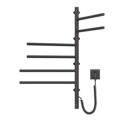 Elektrische draaibare handdoekdroger met thermostaat ARABESQUE 196W/230V 81,8 cm IP44 zwart