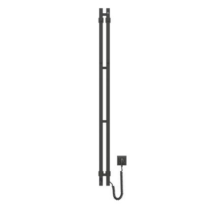 Elektrische handdoekdroger met thermostaat SILOUETTE 106W 150x9 cm zwart rechts
