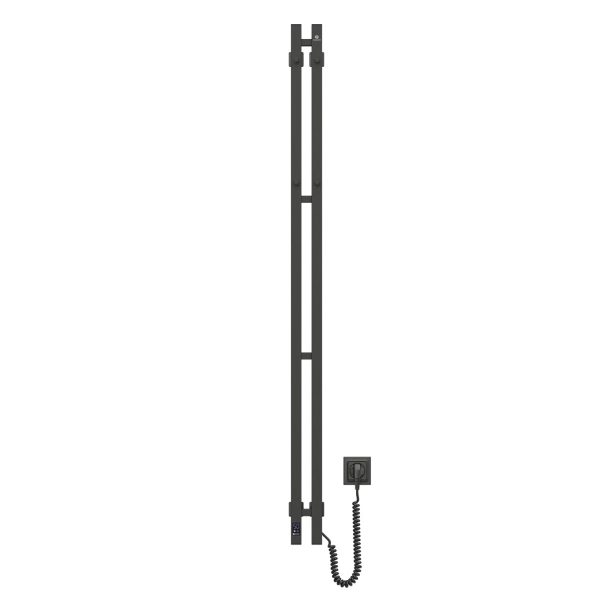 Elektrische handdoekdroger met thermostaat SILOUETTE 106W 150x9 cm zwart rechts