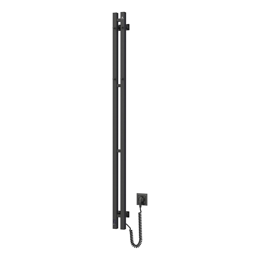 Elektrische handdoekdroger met thermostaat SILOUETTE 200W/230V 150,6cm IP44 zwart rechts