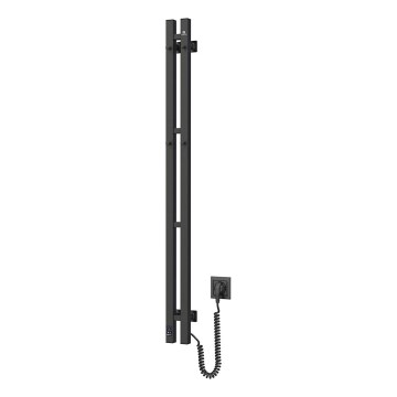 Elektrische handdoekdroger met thermostaat SILOUETTE 70W 120x9 cm zwart rechts