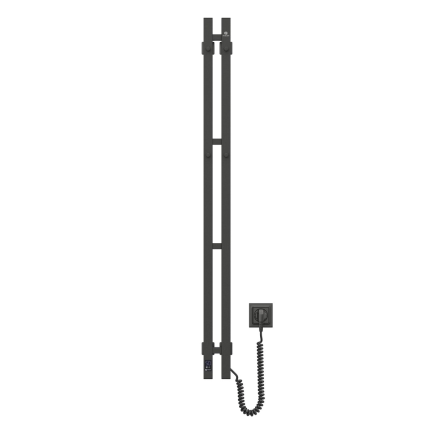 Elektrische handdoekdroger met thermostaat SILOUETTE 70W 120x9 cm zwart rechts