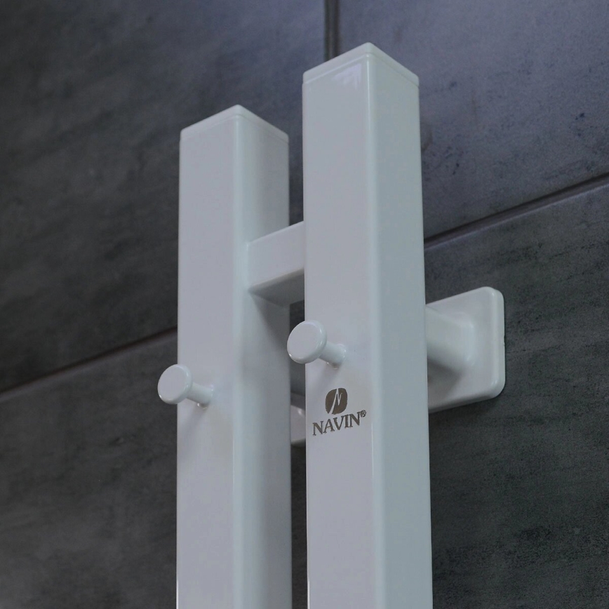 Elektrische handdoekdroger met thermostaat SILOUETTE 187W/230V 120,6 cm IP44 wit, rechts, vierkant