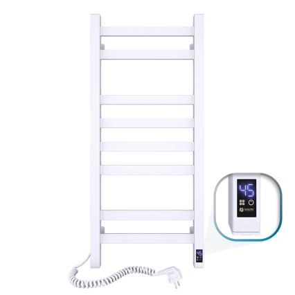 Elektrische handdoekradiator met thermostaat AVANGARD 105 W, 80 x 36 cm, wit, links