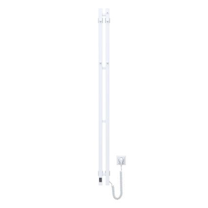 Elektrische handdoekradiator met thermostaat SILOUETTE 106 W 150 x 9 cm wit, rechts