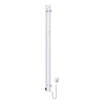 Elektrische handdoekradiator met thermostaat SILOUETTE 106W 150x9cm wit rechts