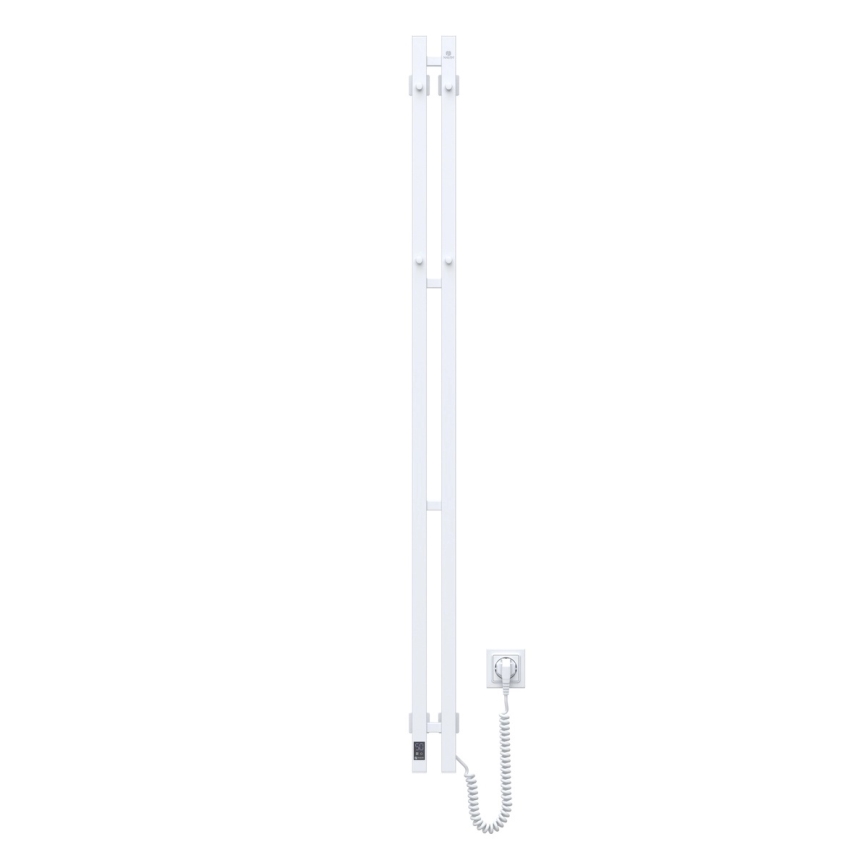 Elektrische handdoekradiator met thermostaat SILOUETTE 106W 150x9cm wit rechts