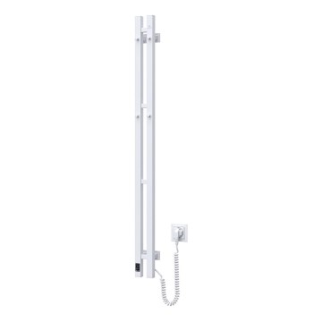 Elektrische handdoekradiator met thermostaat SILOUETTE 187W/230V 120,6 cm IP44 wit rechts hoekig