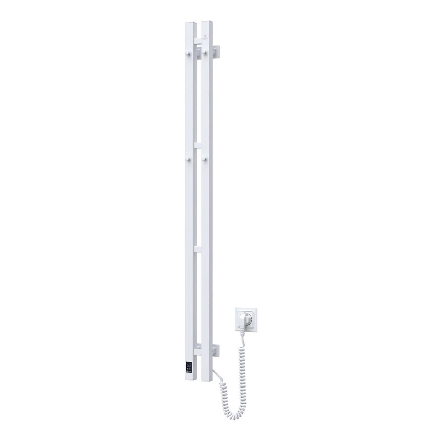 Elektrische handdoekradiator met thermostaat SILOUETTE 187W/230V 120,6 cm IP44 wit rechts hoekig