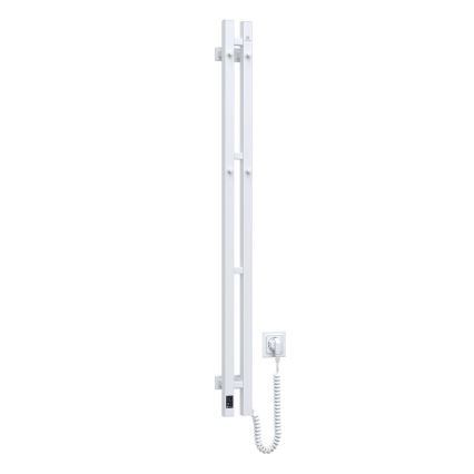 Elektrische handdoekradiator met thermostaat SILOUETTE 187W/230V 120,6 cm IP44 wit rechts hoekig