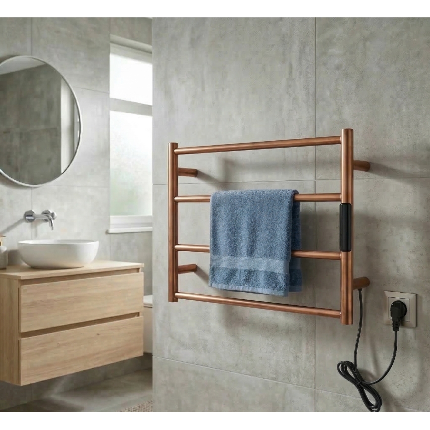 Elektrische handdoekwarmer 56x37 63W RVS/koper