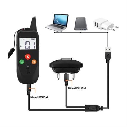 Elektrische hondentrainingshalsband 52cm 500m 3,7V 300 mAh IP67