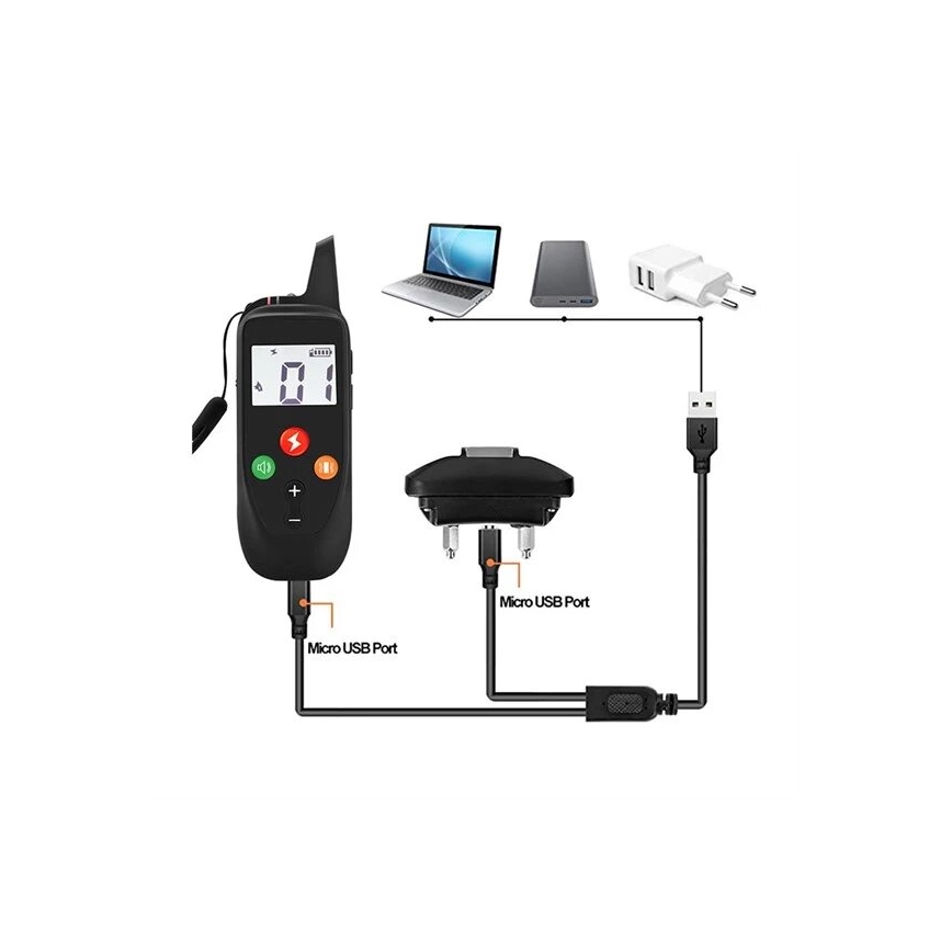 Elektrische hondentrainingshalsband 52cm 500m 3,7V 300 mAh IP67