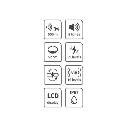 Elektrische hondentrainingshalsband 52cm 500m 3,7V 300 mAh IP67