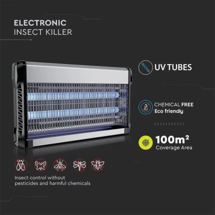 Elektrische insectenvanger 2x15W/230V voor 100m2