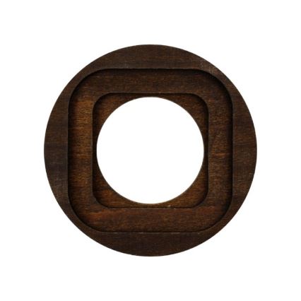 Elhard - Cadre rétro en bois au design épuré, finition bois foncé