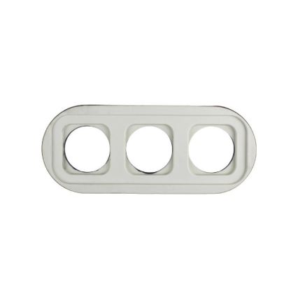 Elhard - Drievoudige keramische retro-wandcontactdoos voor huishoudelijk gebruik met afdekraam 230V wit