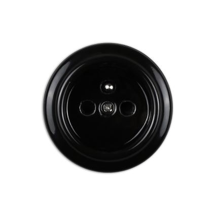 Elhard - Dubbel keramisch retro wandstopcontact met afdekraam 230V zwart