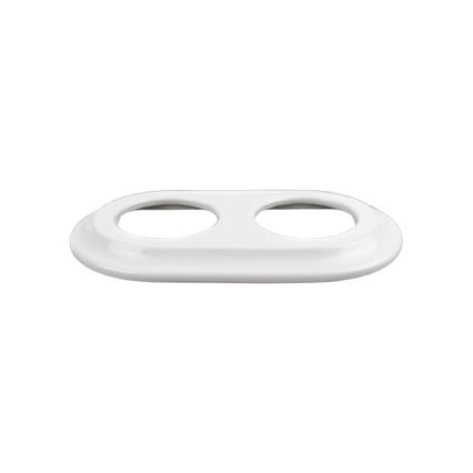 Elhard - Dubbele keramische retro-schakelaar met frame nr. 1, wit