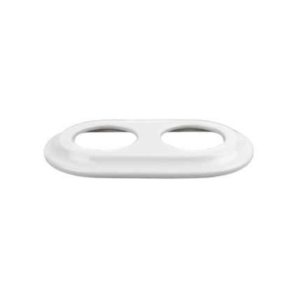 Elhard - Dubbele keramische retro wandcontactdoos met frame 230V wit