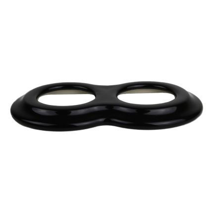 Elhard - Dubbele keramische retro wandcontactdoos voor huishoudelijk gebruik met afdekraam SCHUKO 230V zwart