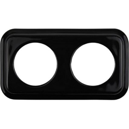 Elhard - Interrupteur unipolaire rétro en céramique n° 1 et prise SCHUKO 230 V avec cadre noir