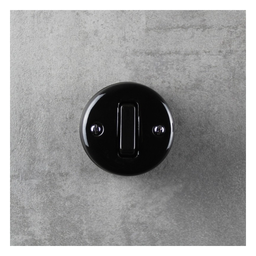 Elhard - Interrupteur rétro simple en céramique n° 1, noir