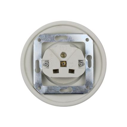Elhard - Keramisch retro stopcontact met afdekraam 230V wit