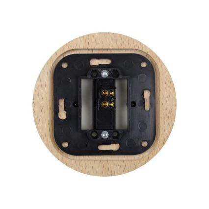 Elhard - Keramische retro enkele schakelaar met afdekraam č. 1 wit/licht hout