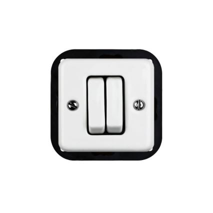 Elhard - Keramische retro jaloeziebediening met afdekraam, wit