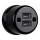 Elhard - Keramische retro wandcontactdoos met 2x USB‑A, zwart
