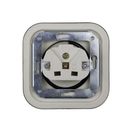 Elhard - Keramische retro-wandcontactdoos met afdekraam 230 V zwart