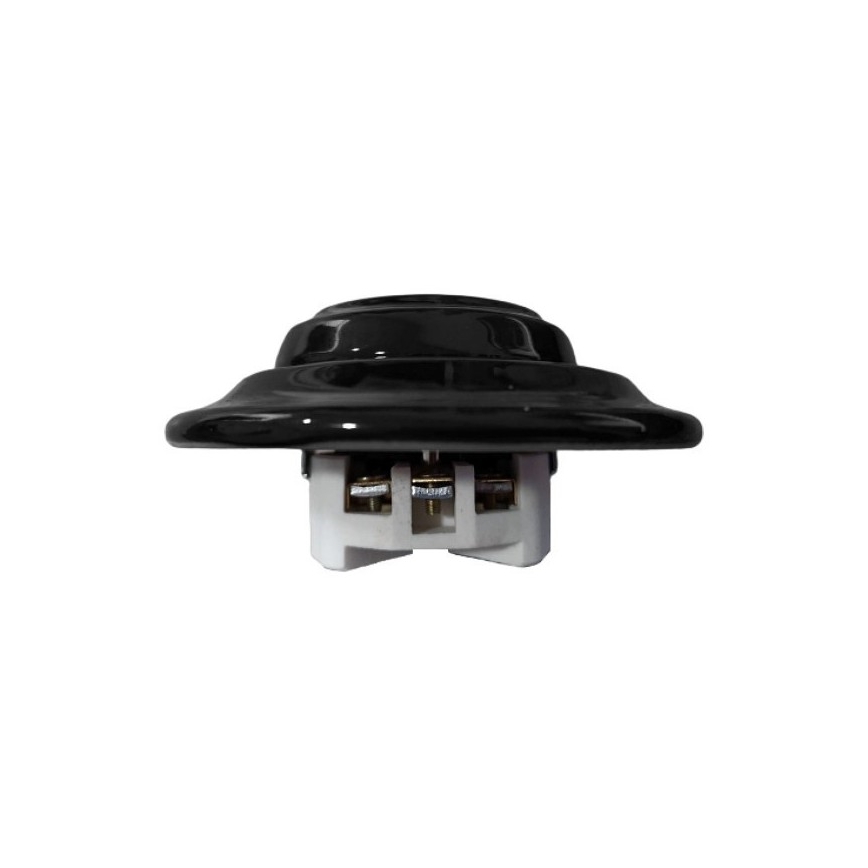 Elhard - keramische retro-wandcontactdoos met frame SCHUKO 230V zwart