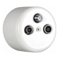 Elhard - Keramische retro wandcontactdoos voor antenne TV+R+SAT, wit