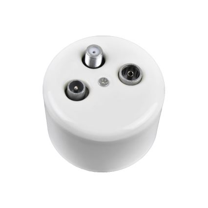 Elhard - Keramische retro wandcontactdoos voor antenne TV+R+SAT, wit