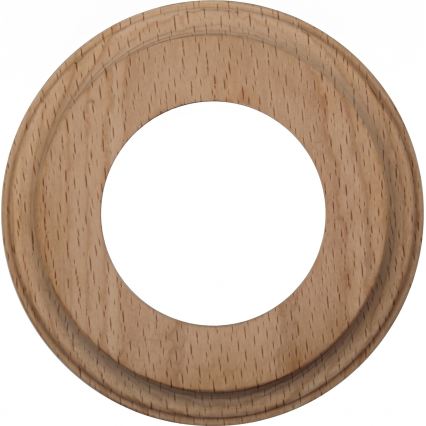 Elhard - Keramische retro wandcontactdoos met lijst SCHUKO 230V wit/licht hout