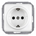 Elhard - Keramische retro wandcontactdoos zonder afdekraam SCHUKO 230 V wit
