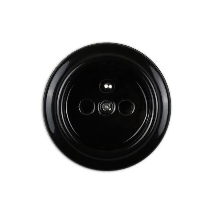 Elhard - Prise domestique rétro en céramique 230V noire