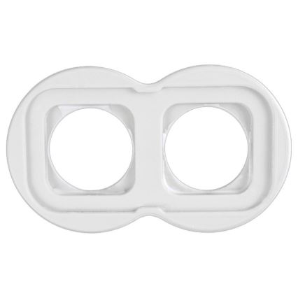 Elhard - Prise double rétro en céramique pour usage domestique avec cadre SCHUKO 230V, blanche