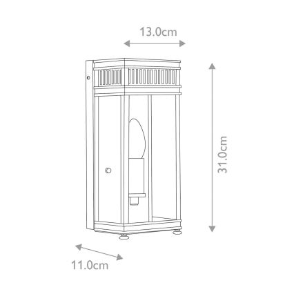 Elstead - Applique murale d'extérieur HOLBORN 1xE14/60W/230V IP44