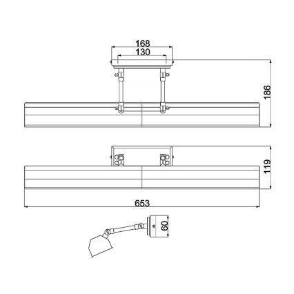 Elstead - Applique pour tableau CHAWTON 4xE14/40W/230V laiton