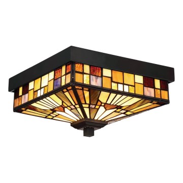 Elstead - Buitenplafondlamp Tiffany INGLENOOK 2x E27/60W/230V IP44